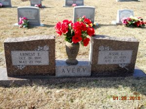 Ernest & Jessie Landers tombstone