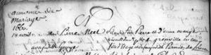 Bann of marriage Pierre NEEL and Judith GOUYE 18/APR/1660