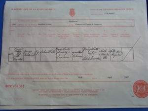 Birth Certificate George Frederick Watts