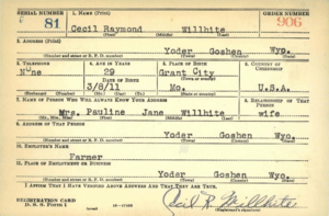 Cecil Willhite WWII Draft Registration Card
