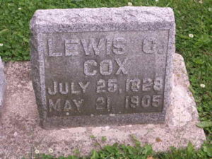 Lewis Corbin G. Cox tombstone