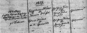 Marriage of Sylvester Höbel and Maria Anna Gebath
