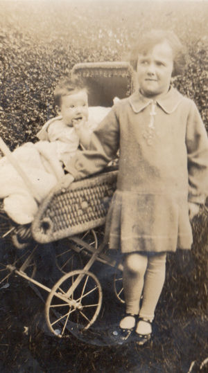 Dorothy Thompson and her Baby brother Ian