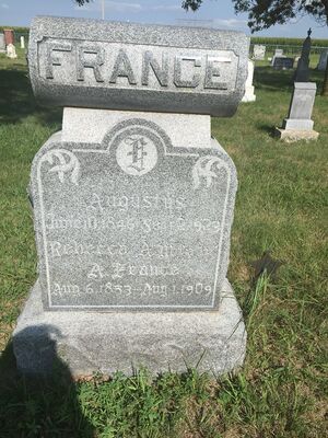 Headstone for Augustus and Rebecca France