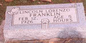 Lincoln Lorenzo Franklin Tombstone