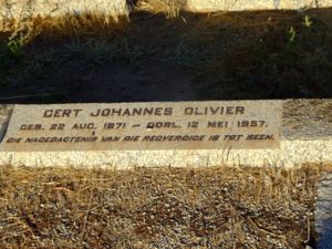 Headstone Gert Johannes Olivier 1871-1957