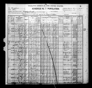 1900 U.S. Census, Adams County, Pennsylvania, Gettysburg borough, enumeration district 15, sheet 6B