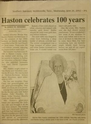 Haston celebrates 100 Years