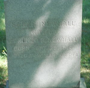 Sarah Newhall headstone