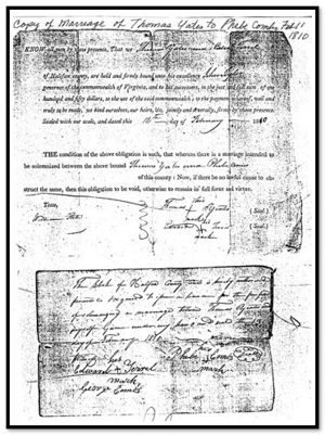Thomas Yates Phobe Combs Marriage Certificate