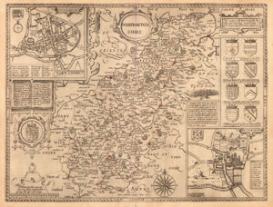 Map of Northamptonshire,  England