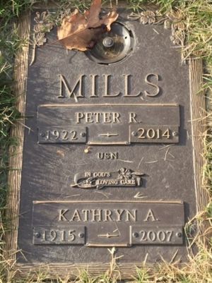 Peter & Kathryn Mills Headstone