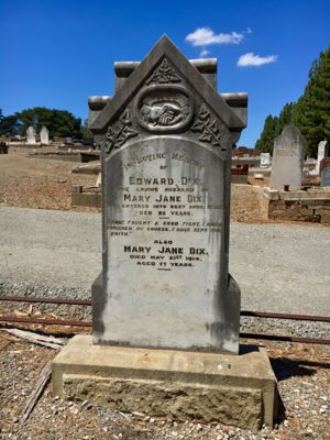 Headstone of Edward and Mary Jane Dix