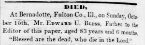 Died, Edward Upham Bliss Obit, 83 (abt.Apr. 15, 1771-15 Oct 1854)
