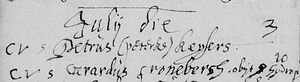 Death registration Petrus Keijsers, Horst 03 Jul 1667