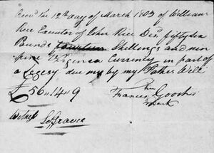 Frances Gooch declaration she was daughter of John Rice