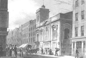 Sketch of St. Mildrid's Poultry where Mary Pope, Elizabeth Stanton and Richard Stanton were baptised.