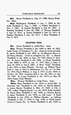 Threlkeld Genealogy, 1932, by H.L. Threlkeld, Page 247