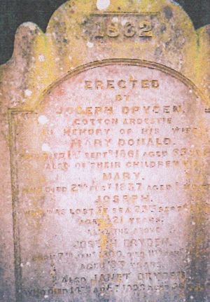 Headstone for Dryden family