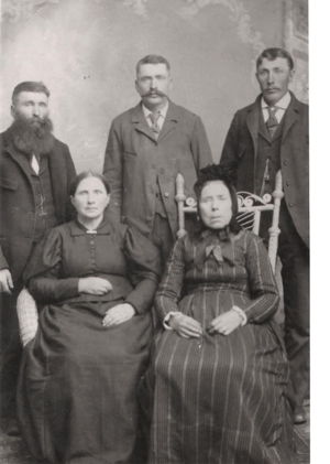 Johnson Family: Daniel, Gunder, Hans, Julia, and Margrethe.