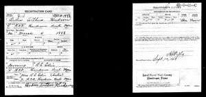 Arden Arthur Hudson, WW1 Draft Registration