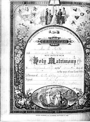 George and Maggie's marriage recorded in family Bible