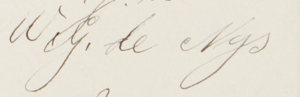 Signature of Wilhelmina Geertruida de Nijs