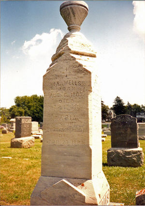 Maria Woodworth, Ira Wells - Headstone