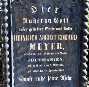 Heinrich August Eduard Meyer 1813 - 1862 - Headstone