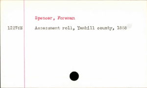 Assessment Roll 1858 - Yamhill, Oregon