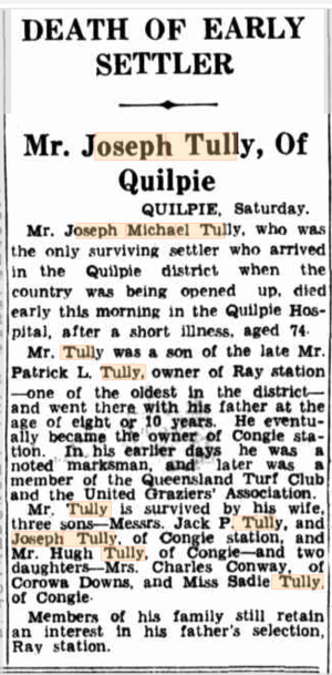 Joseph Tully - 6th February 1938.