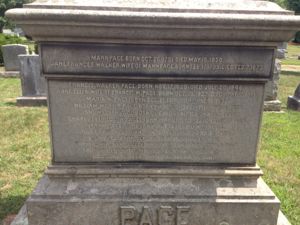 Gravestone for Frances Walker Page