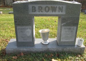 Grave Stone for Henry Columbus and Juanita Brown