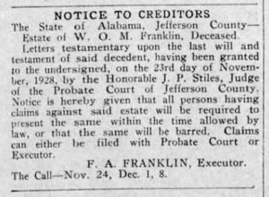 Weekly Call.  Birmingham, Alabama.  24 Nov 1928.
