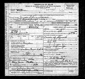 Alabama Death Certificate for Jesse Tilman Jones
