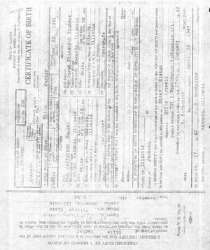 Ollie Hagler Birth Certificate