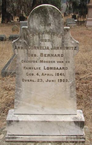 Anna Cornelia JANKOWITZ nee BERNARD 1841-1909 - Grafsteen -