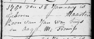 Birth Maarten Jansz Buijs, 1750-01-18