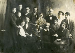 Engel family. Maria Engel is seated.