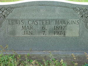 Lewis Casteel Hawkins Headstone