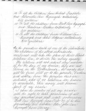 pg 3 Will of Hendrina DeBest Houwen
