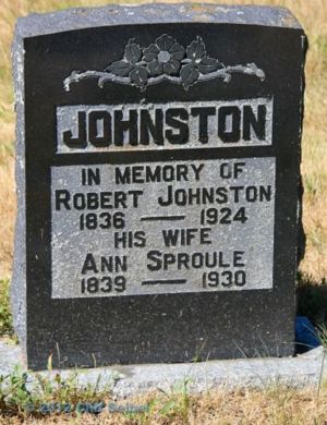 Robert Archibald Johnston And Wife Headstone