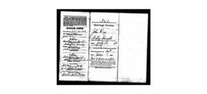 John W Rice & Nettie Knight Marriage Record