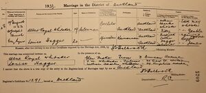 Certificate of Marriage of Albert Royal Whitaker & Louise Hagger