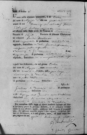 Laurenzia's death certificate