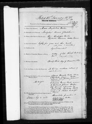 Maria Magdalena Botha (1884-1869) South Africa, Cape Province, Probate Records of the Master of the High Court, 1834-1989