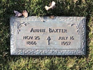 Annie Baxter headstone