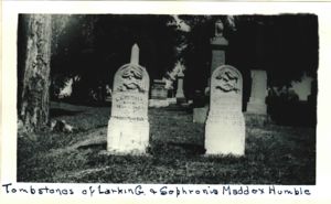Tombstones of Larkin G. and Saphronia Maddox Humble