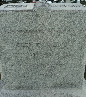 Eddy was buried at Mount Clark Cemetery in 1899