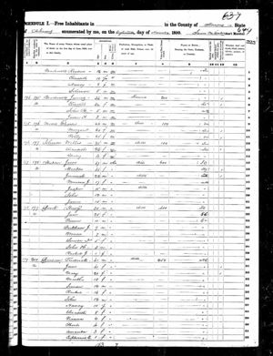 1850 US Census  Minerva J Hudson